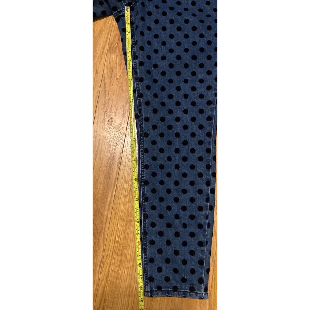 Women's Crown & Ivy Size 14R Skinny Denim Jeans with Black Velvet Raised Circles - Picture 9 of 10